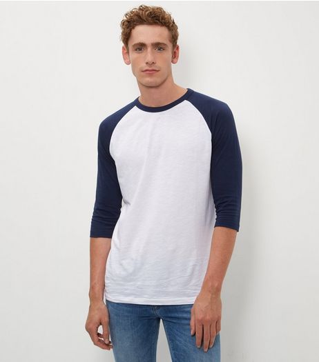 Navy 3/4 Raglan Sleeve T-Shirt | New Look