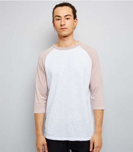 Pale Pink 3/4 Raglan Sleeve T-Shirt | New Look