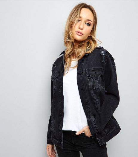 Black Oversized Denim Jacket | New Look