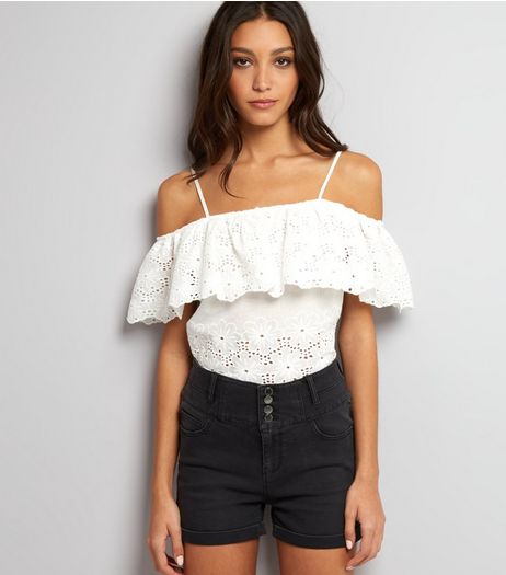 Black High Waist Denim Shorts | New Look