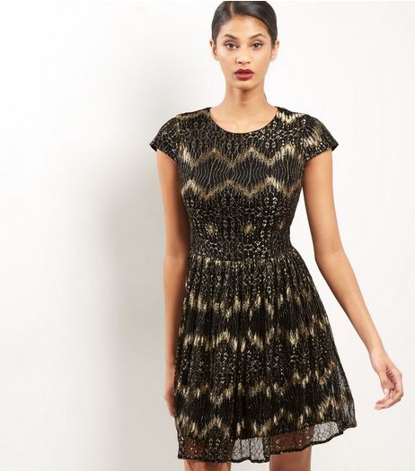 Mela Black Lace Cap Sleeve Dress | New Look