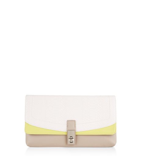 White Neon Trim Clutch | New Look