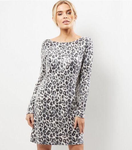 Mela White Leopard Print Bodycon Dress | New Look