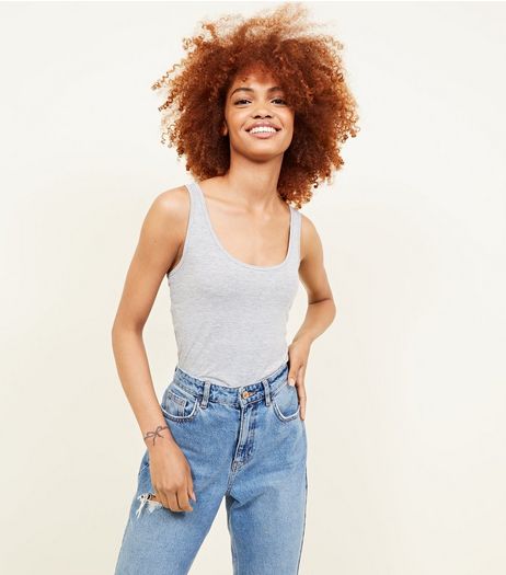 Grey Scoop Neck Vest | New Look