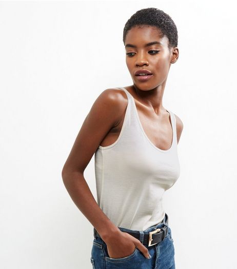 Cream Scoop Neck Vest | New Look