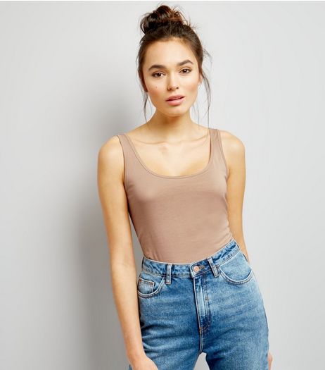 Light Brown Scoop Neck Vest | New Look