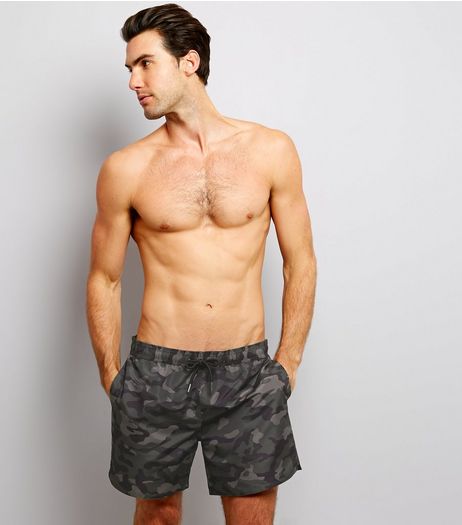 Green Camo Print Swimming Shorts | New Look