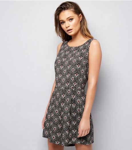 Brave Soul Black Abstract Print Sleeveless Playsuit | New Look