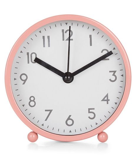 Coral Pink Retro Clock | New Look