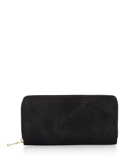 Black Denim Zip Around Purse | New Look