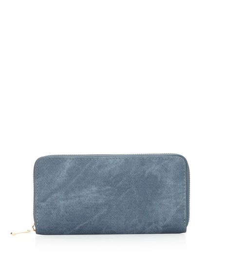 Blue Denim Zip Around Purse | New Look