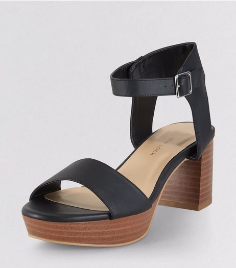Teens Black Contrast Sole Heels | New Look