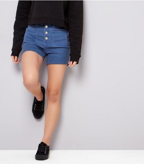 Teens Blue High Waisted Shorts | New Look
