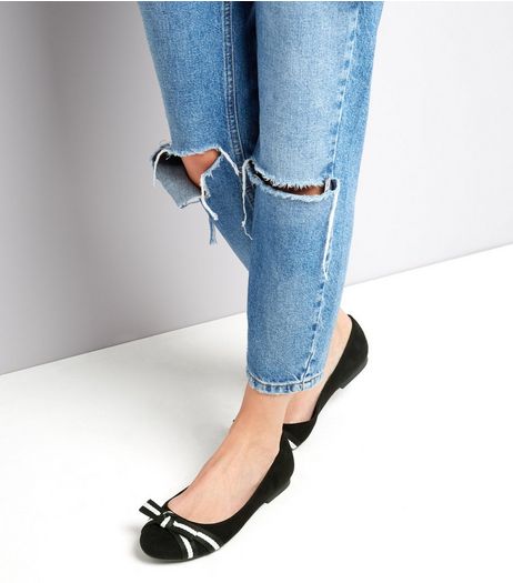 Black Bow Front Ballet Pumps | New Look