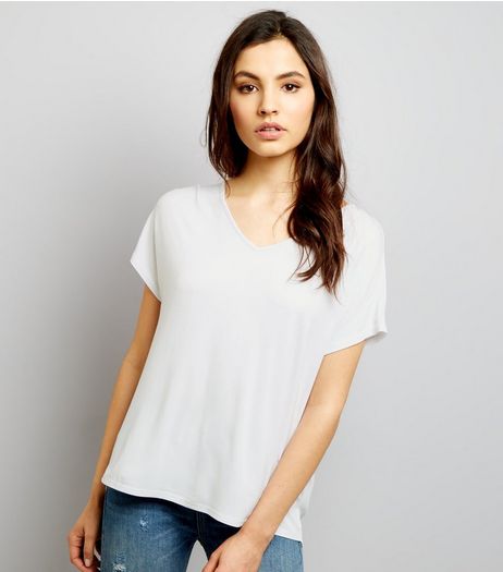 Cream Eyelet Trim Tie Back Woven Top | New Look