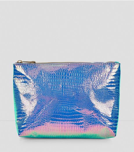 Holographic Crox Texture Pouch | New Look