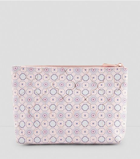 Pink Tile Print Pouch | New Look