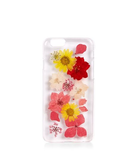 Red Press Flower iPhone 6 Case | New Look