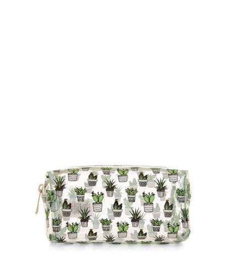 Green Cactus Make Up Bag | New Look