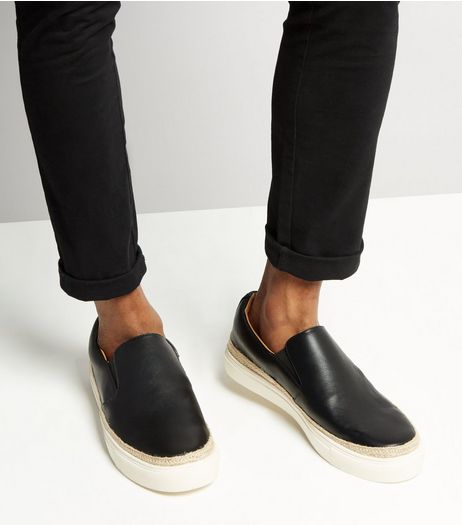 Black Slip On Plimsolls | New Look