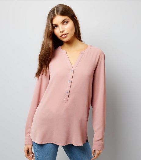 JDY Mid Pink V Neck Shirt | New Look