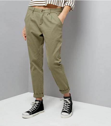 JDY Olive Green Chinos | New Look