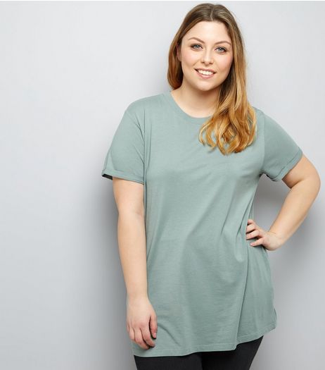 Curves Green Boyfriend T-Shirt | New Look
