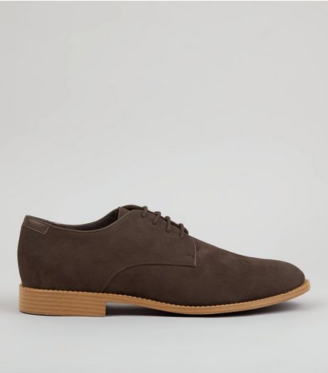 Brown Suedette Derby Shoes | New Look
