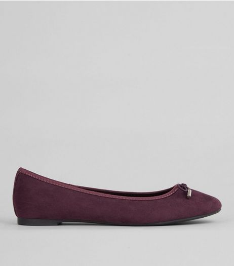 Dark Purple Ballet Pumps | New Look