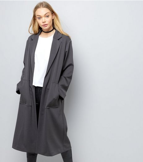 Dark Grey Soft Maxi Duster Coat | New Look