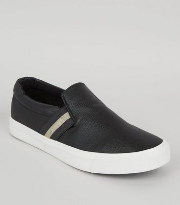 black elasticated plimsolls