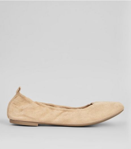 Mink Suedette Ballet Pumps | New Look
