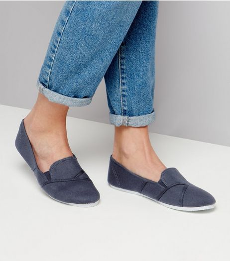Navy Slip On Shoes | New Look