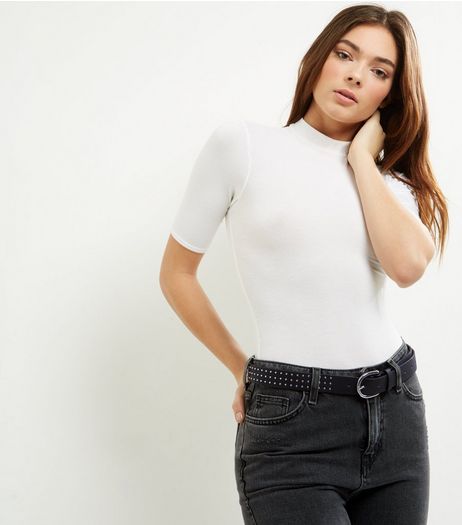 Black Leather-Look Studded Belt | New Look