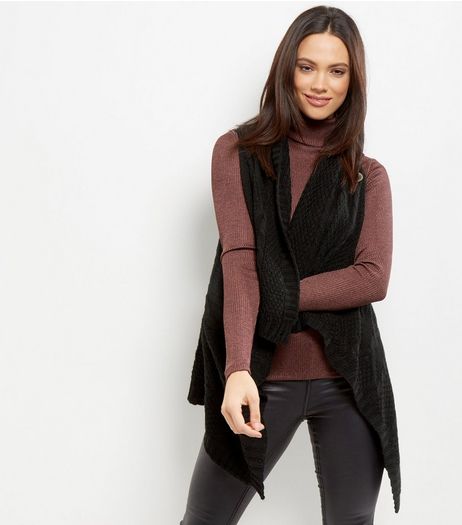 Mela Black Button Front Gilet | New Look