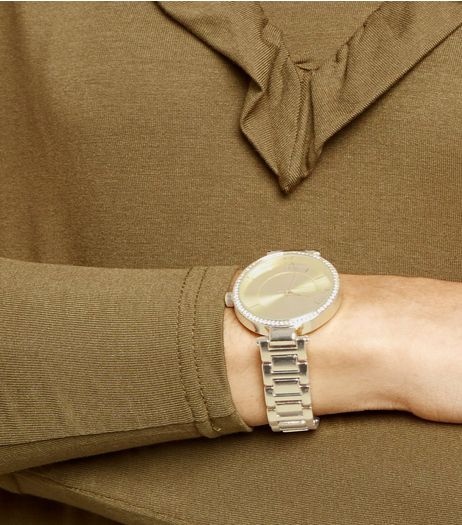 Gold Diamante Trim Watch | New Look