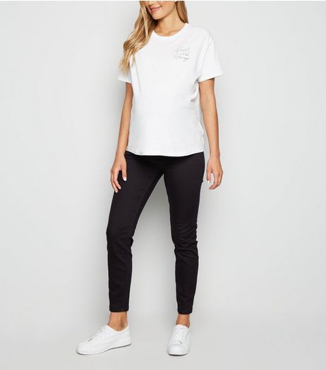 Materntiy Black Over Bump Jeggings | New Look