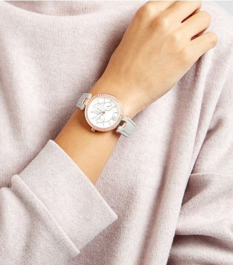 Grey Crystal Dial Watch | New Look