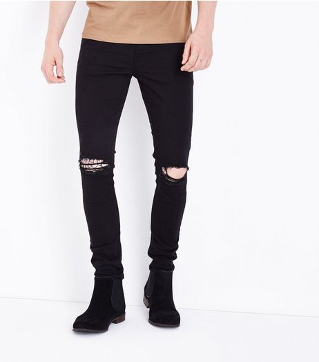 Black Ripped Knee Skinny Jeans | New Look