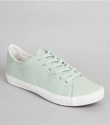 Mint Green Lace Up Trainers | New Look