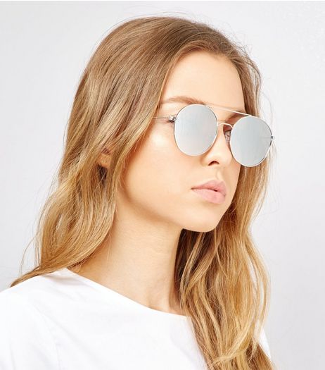 Silver Circle Lens Sunglasses | New Look