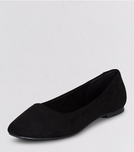 Teens Black Suedette Square Toe School Shoes | New Look