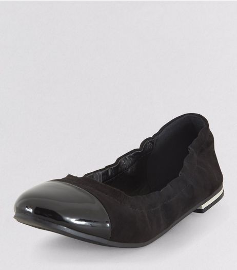 Teens Black Suedette Elasticated School Pumps | New Look