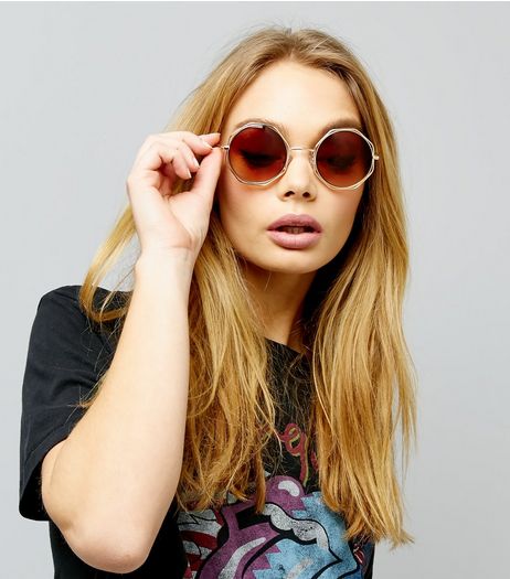 Gold Octagon Sunglasses | New Look