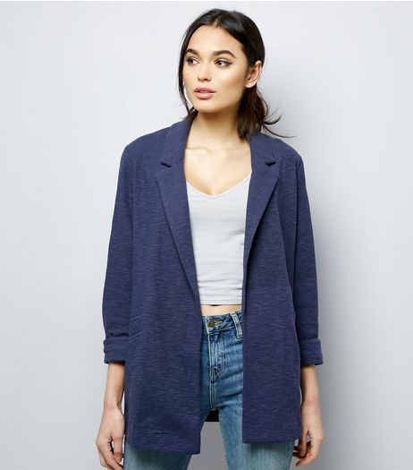 Navy Girlfriend Jersey Blazer | New Look