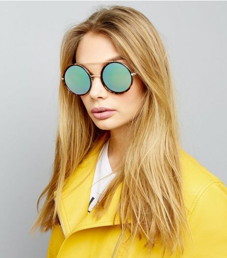 Brown Tortoiseshell Round Mirror Sunglasses | New Look