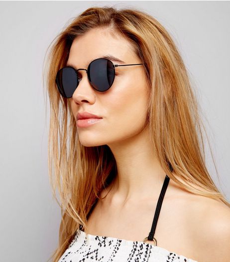 Black Round Sunglasses | New Look