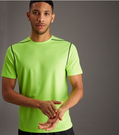 Yellow Mesh Short Sleeve Sports T-Shirt | New Look