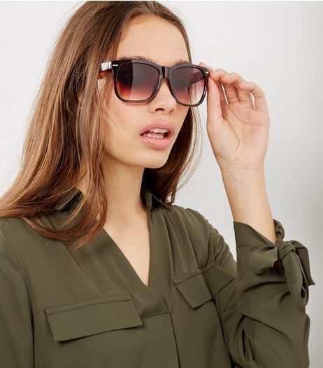 Brown Retro Square Sunglasses | New Look