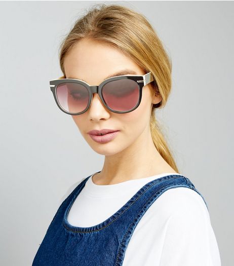 Black Retro Oversized Sunglasses | New Look